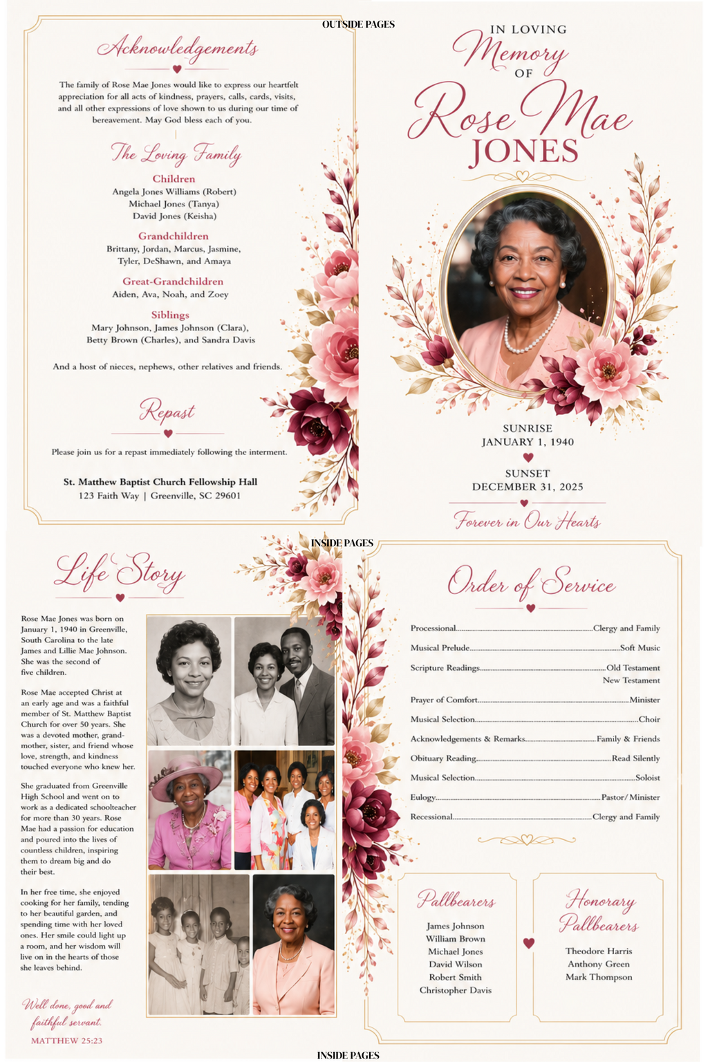 Obituary Design & E-Book